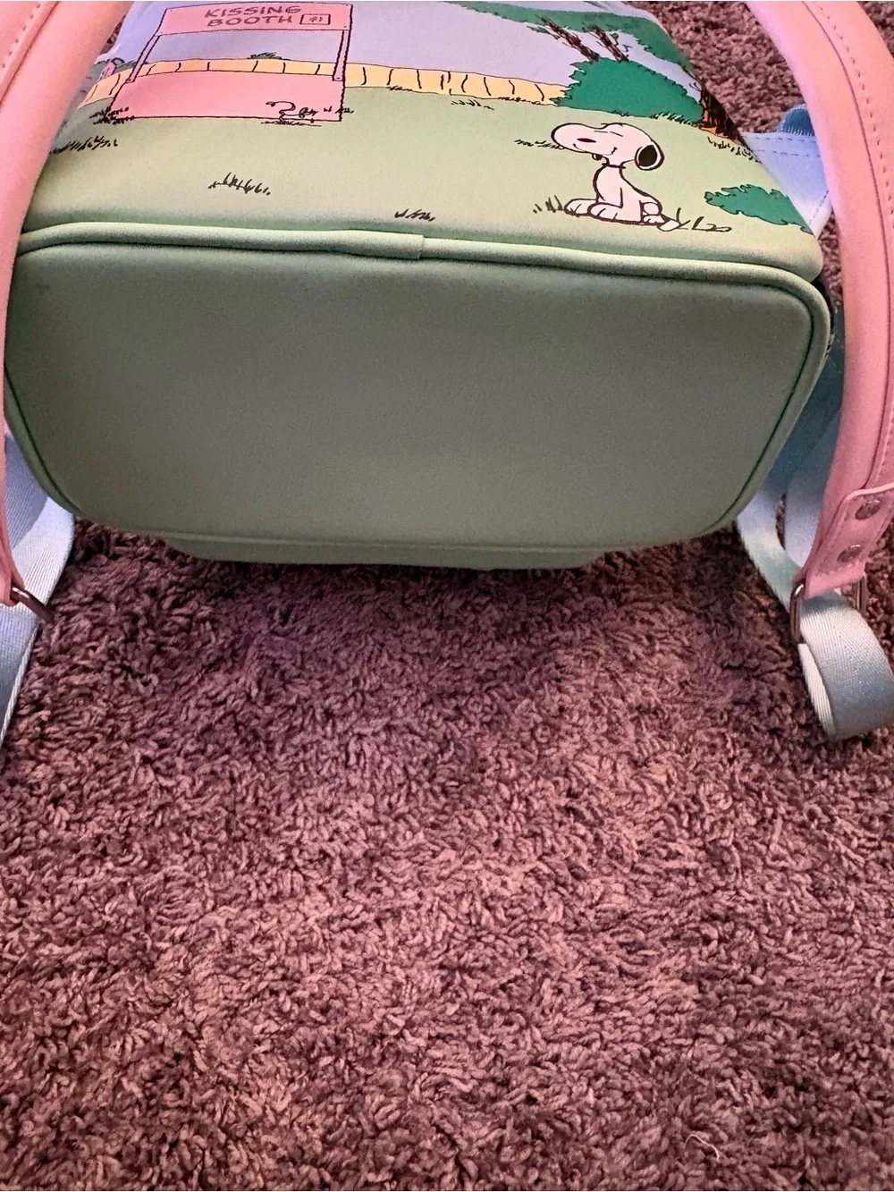 Loungefly Peanuts Kissing Booth Mini Backpack - Pastel Pink/Blue/Green